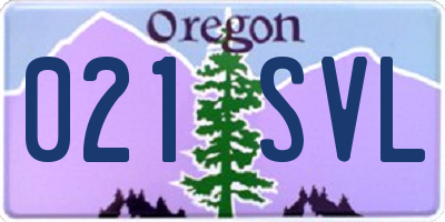 OR license plate 021SVL