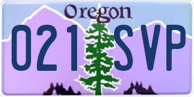 OR license plate 021SVP