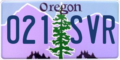 OR license plate 021SVR