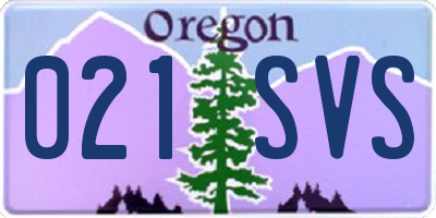 OR license plate 021SVS