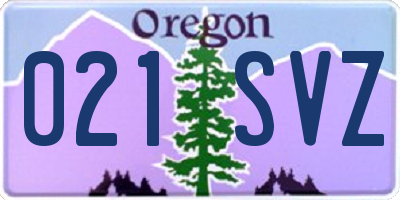 OR license plate 021SVZ