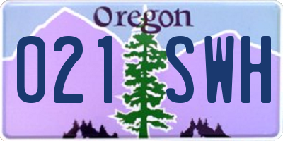 OR license plate 021SWH
