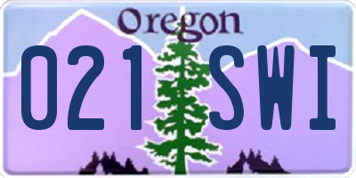 OR license plate 021SWI