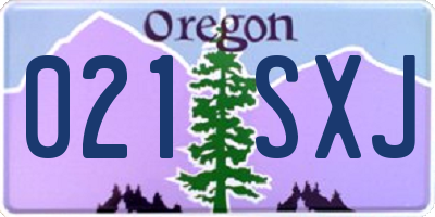 OR license plate 021SXJ