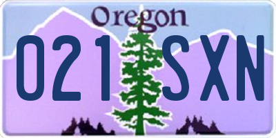 OR license plate 021SXN