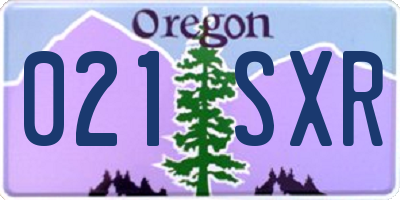 OR license plate 021SXR