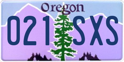 OR license plate 021SXS