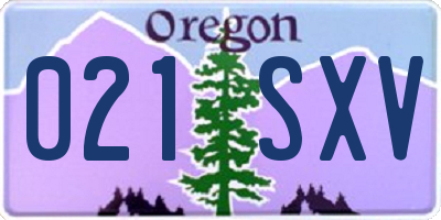 OR license plate 021SXV