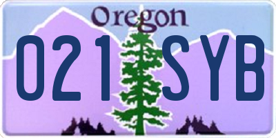 OR license plate 021SYB