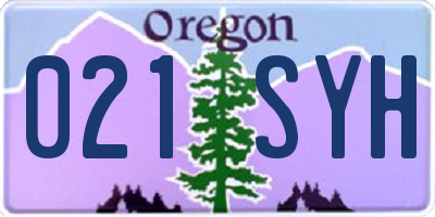OR license plate 021SYH