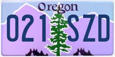 OR license plate 021SZD