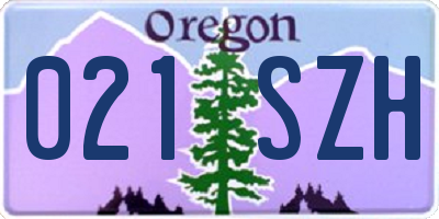 OR license plate 021SZH
