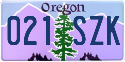 OR license plate 021SZK