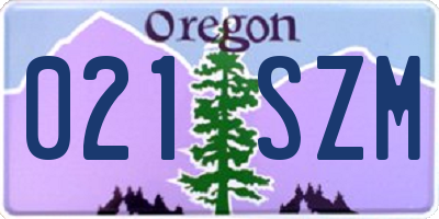 OR license plate 021SZM