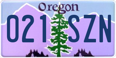 OR license plate 021SZN