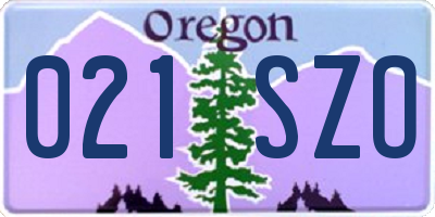 OR license plate 021SZO
