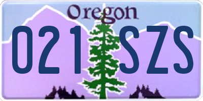 OR license plate 021SZS
