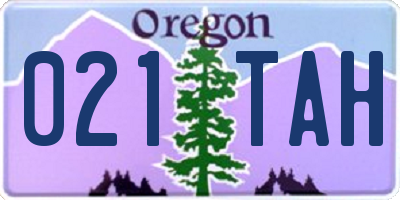 OR license plate 021TAH