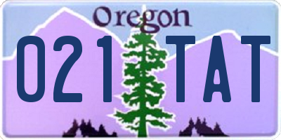 OR license plate 021TAT