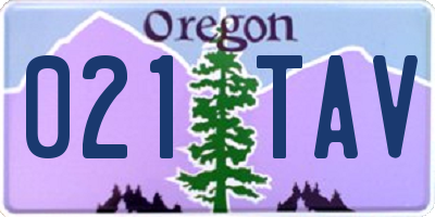 OR license plate 021TAV