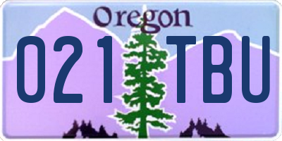 OR license plate 021TBU