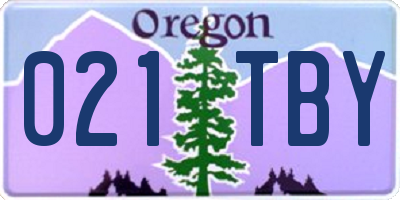 OR license plate 021TBY