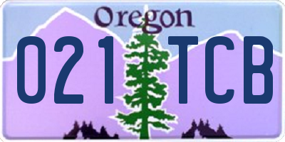 OR license plate 021TCB