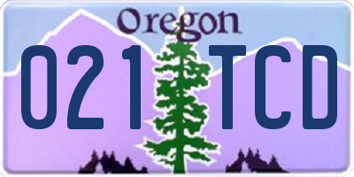 OR license plate 021TCD