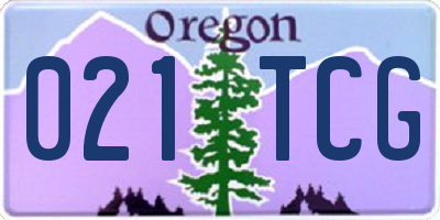 OR license plate 021TCG