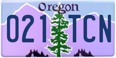 OR license plate 021TCN
