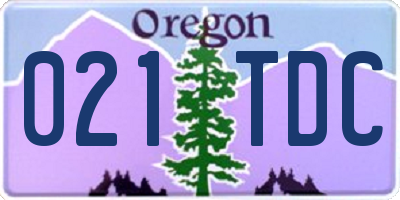 OR license plate 021TDC