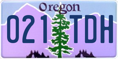 OR license plate 021TDH