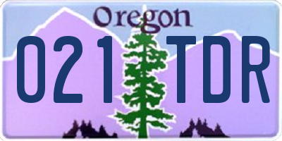OR license plate 021TDR