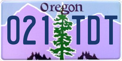 OR license plate 021TDT