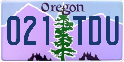OR license plate 021TDU