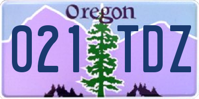 OR license plate 021TDZ
