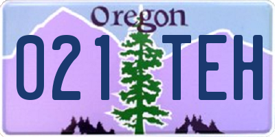 OR license plate 021TEH