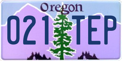 OR license plate 021TEP