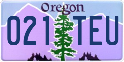 OR license plate 021TEU