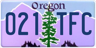 OR license plate 021TFC