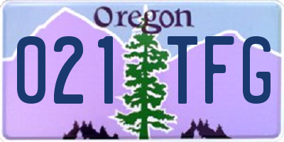 OR license plate 021TFG