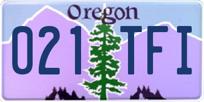 OR license plate 021TFI