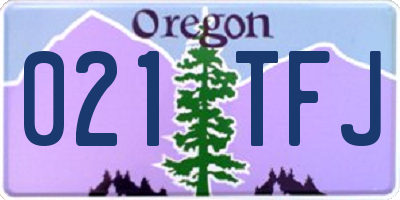 OR license plate 021TFJ