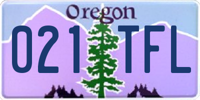 OR license plate 021TFL