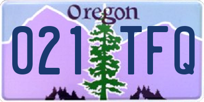 OR license plate 021TFQ