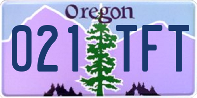 OR license plate 021TFT