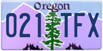 OR license plate 021TFX