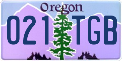 OR license plate 021TGB