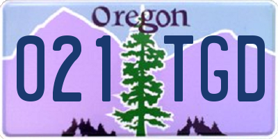 OR license plate 021TGD