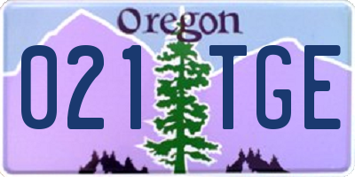 OR license plate 021TGE